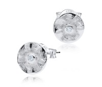 Rough Round Silver Stud Earring STS-3563